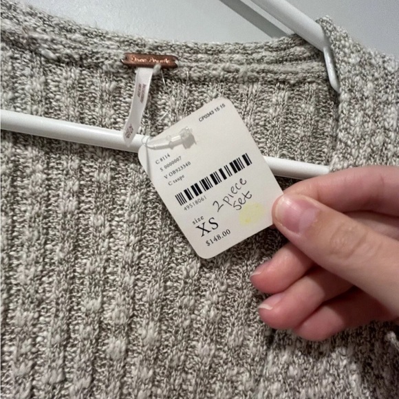 Free People Cotton Blend Long Cozy Cardigan Sweater Women’s XS Cream NWT - Picture 6 of 8